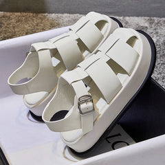 Roman Sandals Closed toe Leisure Thick Soled Woven Shoes Sandals