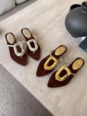 Shoes Rubber Flip Flops Ladies' Slippers On A Wedge Pointed Toe Flock Rivet Heels Low Hawaiian High PU Rome Slides Fabric