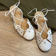 Flat Sandals Woman Slippers Slingback Trend Dress Shallow Soft Leather Comfort Sandalias
