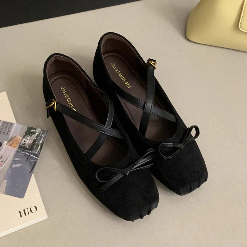 Bow Mary Jane Shoes Flats Ballet Shoes Casual Square Toe Sandals Trend Running Hiking Shoes Dress Sandalias