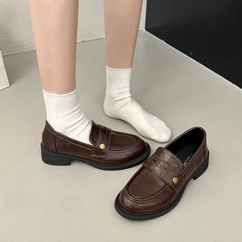 Flat Shoes Mary Jane Shoes Hot Sale Simple Causal Uniform Shoes Thick Bottom Non-slip