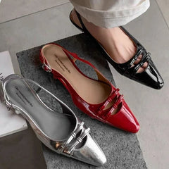 Cover Toe Butterfly-knot Low Heel Stripper Party Sandalias