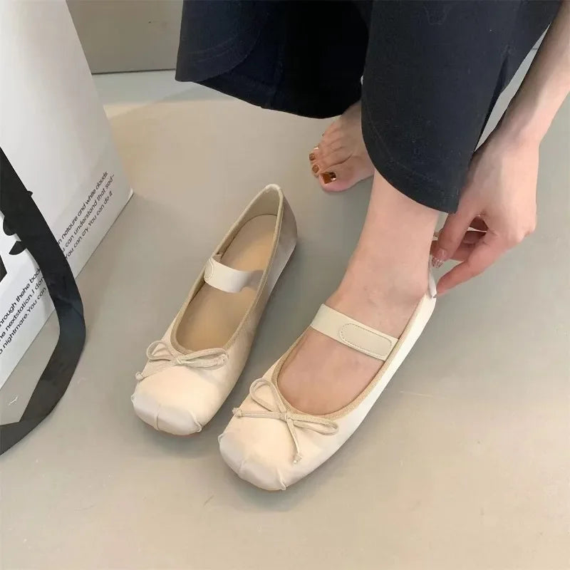 Bow-bottom Ballet Shoes Dance Shoes French Mary Jane Shoes in 2024