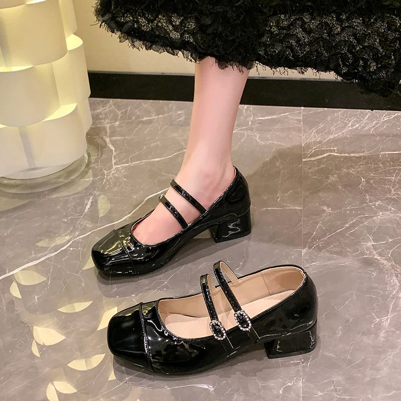 Lolita Mary Jane Shoes Causal Formal Versatile High Heel Shoes Wedding Party Elegant Dress Pumps