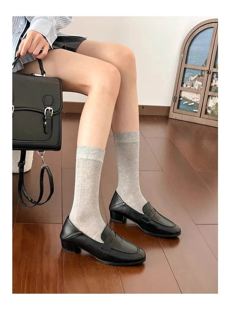 Versatile Pumps Retro Casual Loafers Men's Round Toe Office Work Shoes Zapatillas
