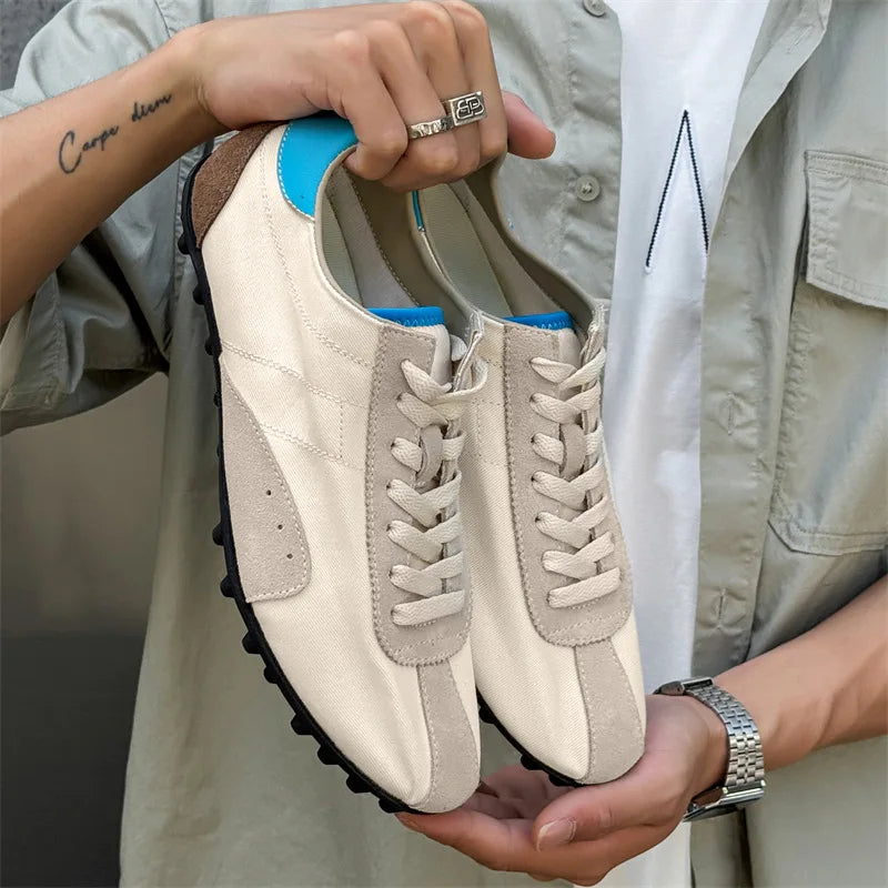 Men High Quality Lace-Up Comfortable Soft Sole Flatsshoes Outdoor Casual Breathable Sneakers Fitness Shoes Male Shoes