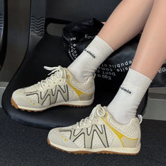 Sneakers Breathable Lace Up Running Shoes Outside Soft Soled Lightweight Comfortable Sneakers