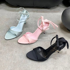 Butterfly-Knot Footwear Pumps High Heels Shoes Pointed Toe Thin Heels Shoes 2025