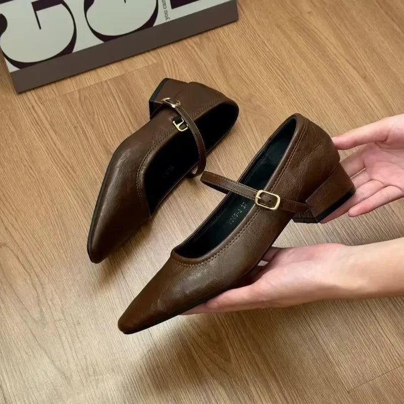 slip-on flats square toe elegant slim daily shoes