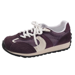 Forest System Round Toe Sneakers Trendy Mix Color Flat Shoes Retro Sports Shoes Casual Soft Sneakers