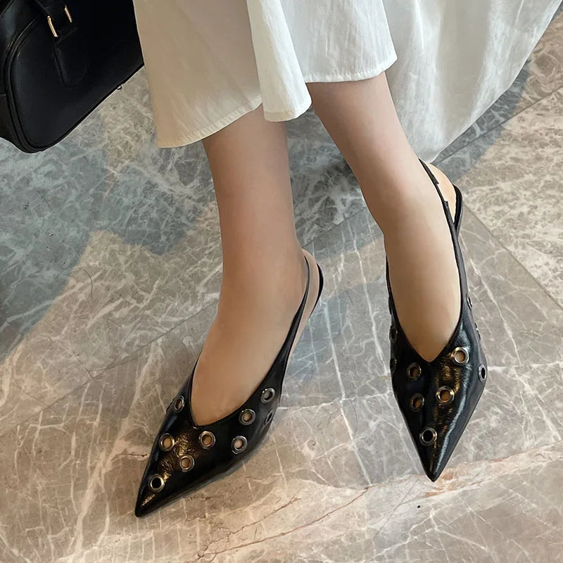 Big Size 43 Metal Heels Shoes In Pointed Toe Footwear Party Thin High Heels Shoes