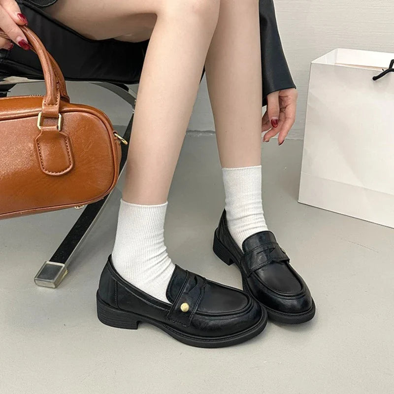 Flat Shoes Mary Jane Shoes Hot Sale Simple Causal Uniform Shoes Thick Bottom Non-slip