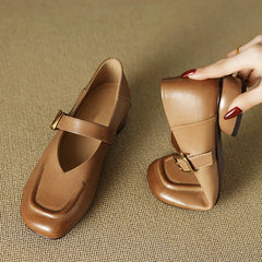 Strange Low Heels Flats Woman Buckle Strap Mary Janes Round Toe Flats Loafers Femme Slip On Barefoot Mocassines Mujer Boat Shoes