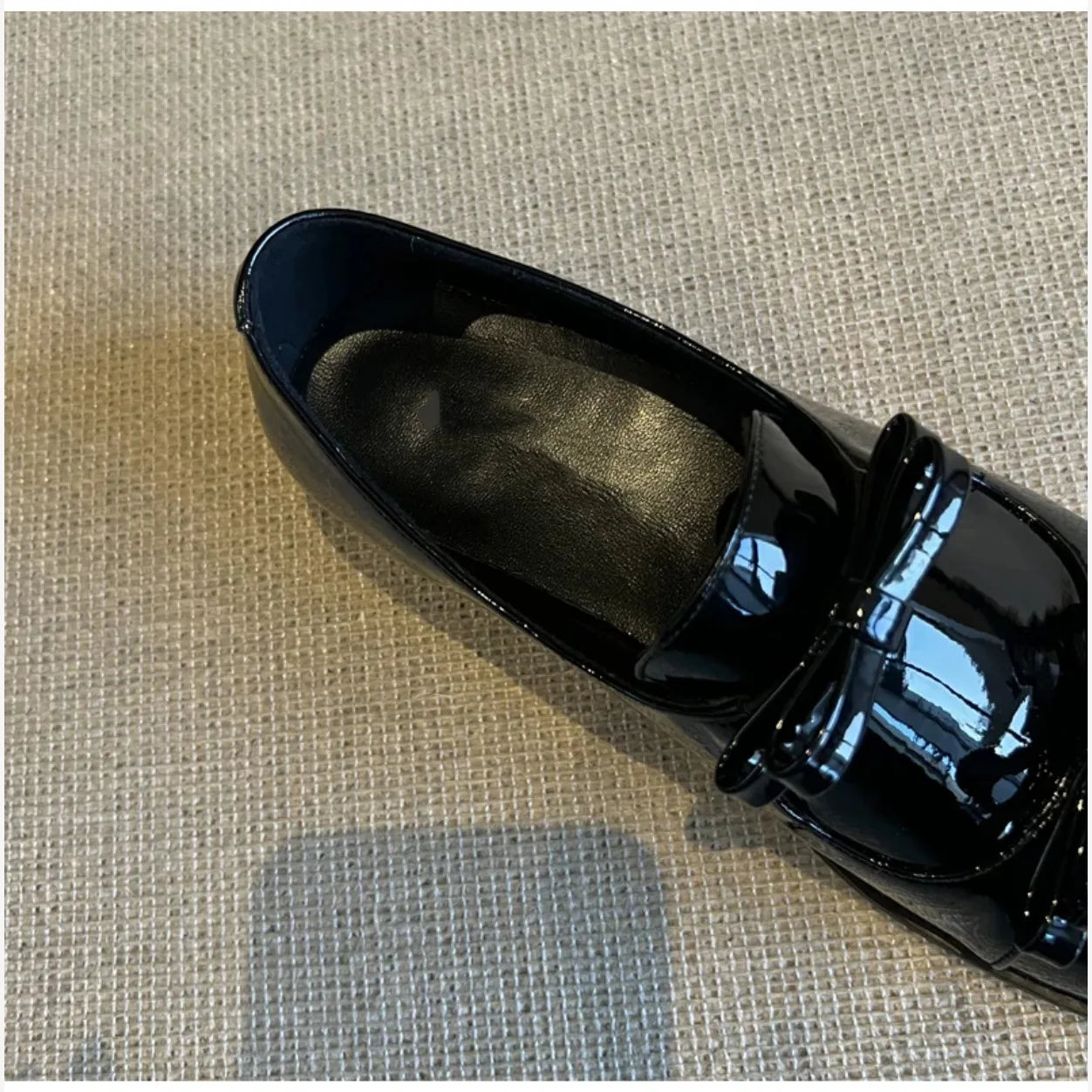Preppy Double Bowtie Oxfords Woman Low Heels Flats Shiny Small Leather Shoes College Girls Sneakers Femmes Derby Loafers