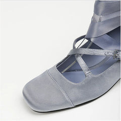 Ballet Elegant Blue Black Pink Heels Round Toe Lolita Mary Janes PumpsFree Shipping Shoes On Offer Sandals 2024