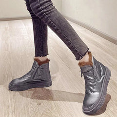 Waterproof Booties Snow Boots Boot Short Barrel Flat Shoes
