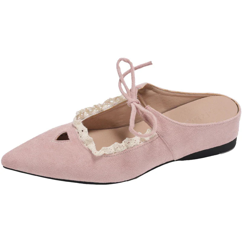 Pointed Toe Mules Slippers Casual Dress Street Style Slip On Shoes