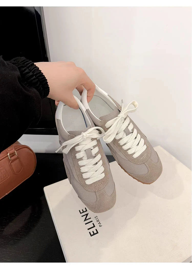 Sports Shoes Genuine Leather Thick-Soled Single Shoes 2025Retro Sports Forrest Gump German Training Shoes