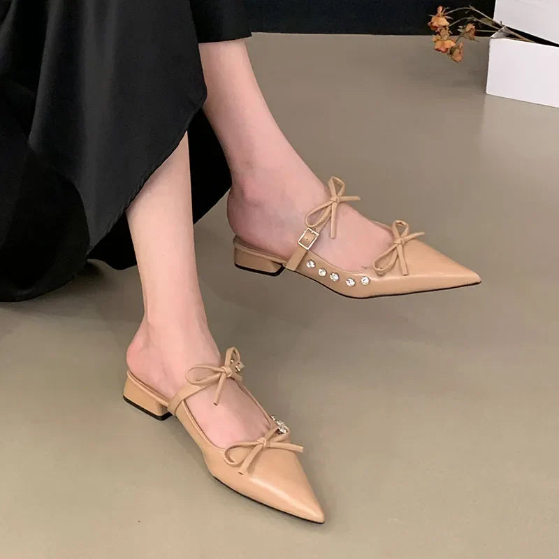 Butterfly-Knot Footwear Flats With Shoes