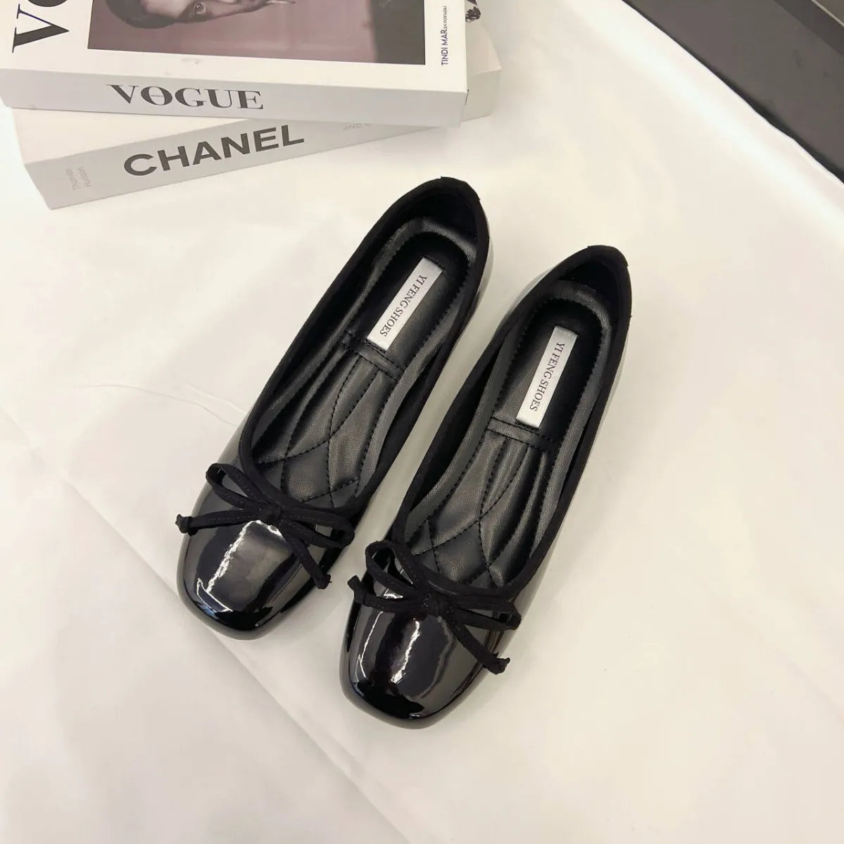 Increase Height 5cm Round Toe Bow-knot Sweet Ballet Shoes Office Woman Shallow Mouth Mary Jane Shoes