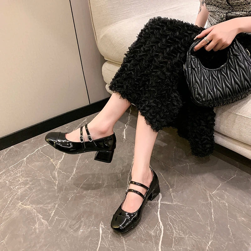 Lolita Mary Jane Shoes Causal Formal Versatile High Heel Shoes Wedding Party Elegant Dress Pumps