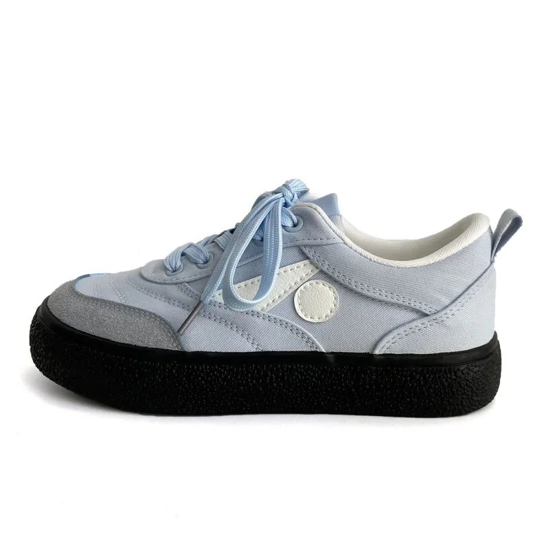 Thick Bottom Training Shoes Retro Mixed Color Students Sneakers Casual Concise Soft Soled Sports Shoes