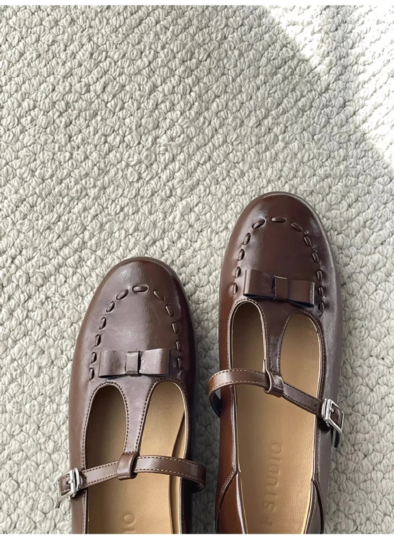 Pointed Toe Buckle Strap Flat Shoes Roman Retro Solid Color Casual Shallow Mouth Flats Comfy Soft Flat Shoes