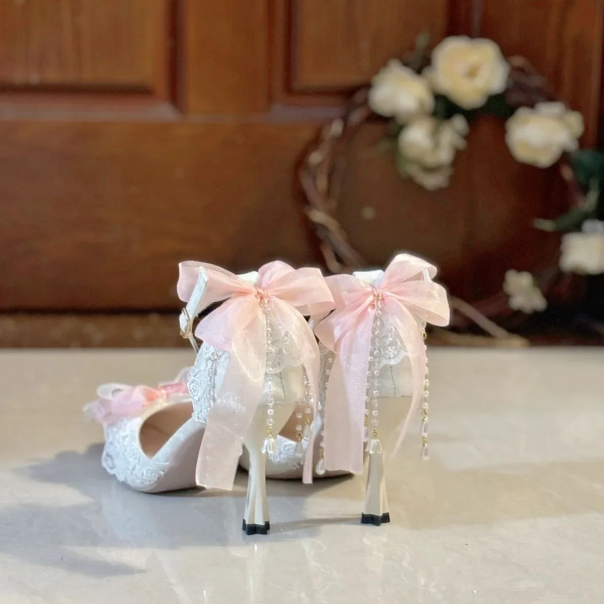 Y2K Heels Lolita White Shoes Mary Jane Shoes Shoes Woman Weddings Bridal Shoes