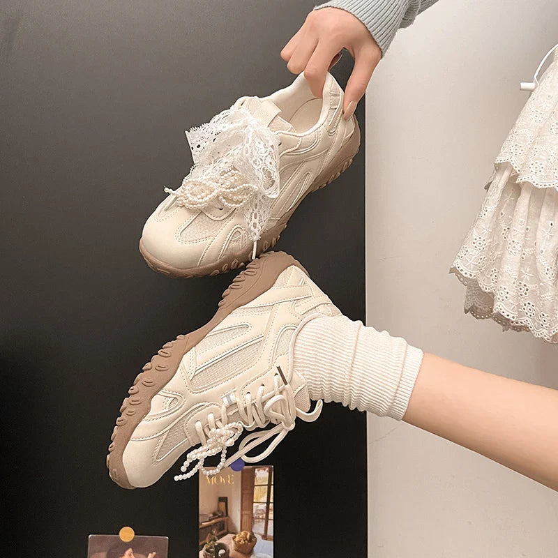 Sport Mesh Sneakers Breathable Shoes Casual Running Mujer Zapatos Lace Up Walking Sandals Mujer