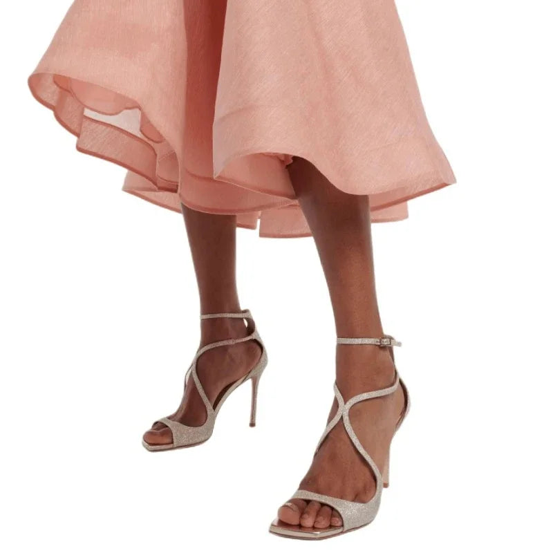 High-quality Hollow Slim High Heel Fish Mouth Sandals