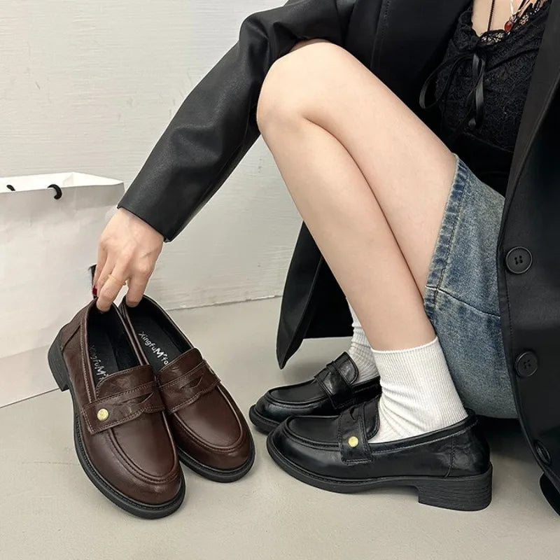 Flat Shoes Mary Jane Shoes Hot Sale Simple Causal Uniform Shoes Thick Bottom Non-slip