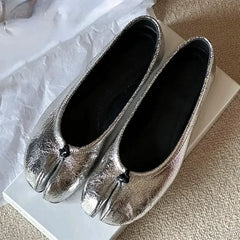 Soft Leather Split Toe Design Mules Flats Shoes Cozy Lightweight Soft Sole Loafers Mary Jane Pumps Ballet Shoe