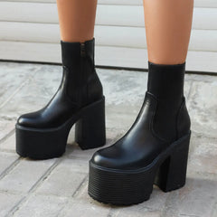 Platform Ankle Boots Brand Design Great Quality Gothic Style Comfy Cool Street Shoes Boots Big Size 43
