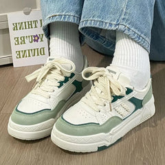 Vulcanize Shoes Flat Lace-up Sneakers Outdoors Non-slip Casual Comfortable Sports Platform Shoes Zapatillas Mujer