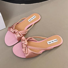 Bow Slippers Flats Sandals Casual Home Shoes Trend Sport Shoes Beach Flip Flops Walking Slides Mujer Sandalias