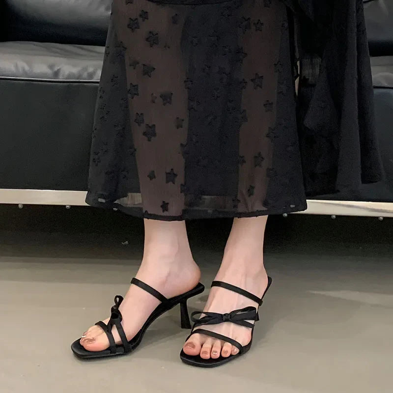Slip Thin Heels Shoes In Butterfly-Knot High Heels Pumps Shoes