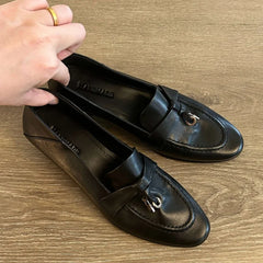 Classicial British Style Loafers Trendy Casual Office Work Shoes Retro Solid Color Soft Soled Lady Pumps
