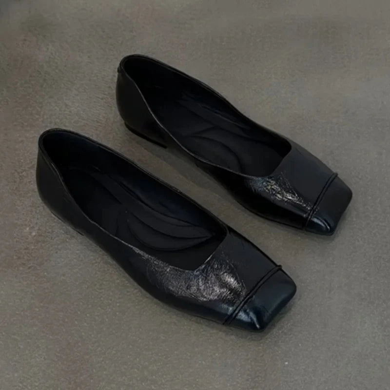 Mary Jane Square Toe Casual Low Heel Shoes Daily Dress Up Temperament Flat Shoes Soft Soled Shoes