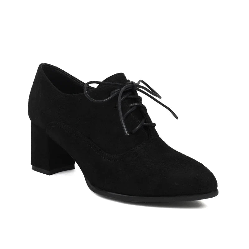 Bohemian Style Printed Fabric Lace Up High Heeled Shoess Round Toe Cross Tied Pumps Casual Oxfords 35-48