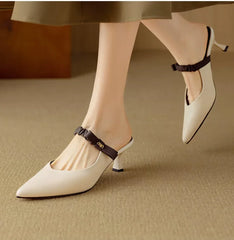 Pointed Toe Slippers High Heels Elegant Slingback Woman Pumps Party Zapatos De Mujer