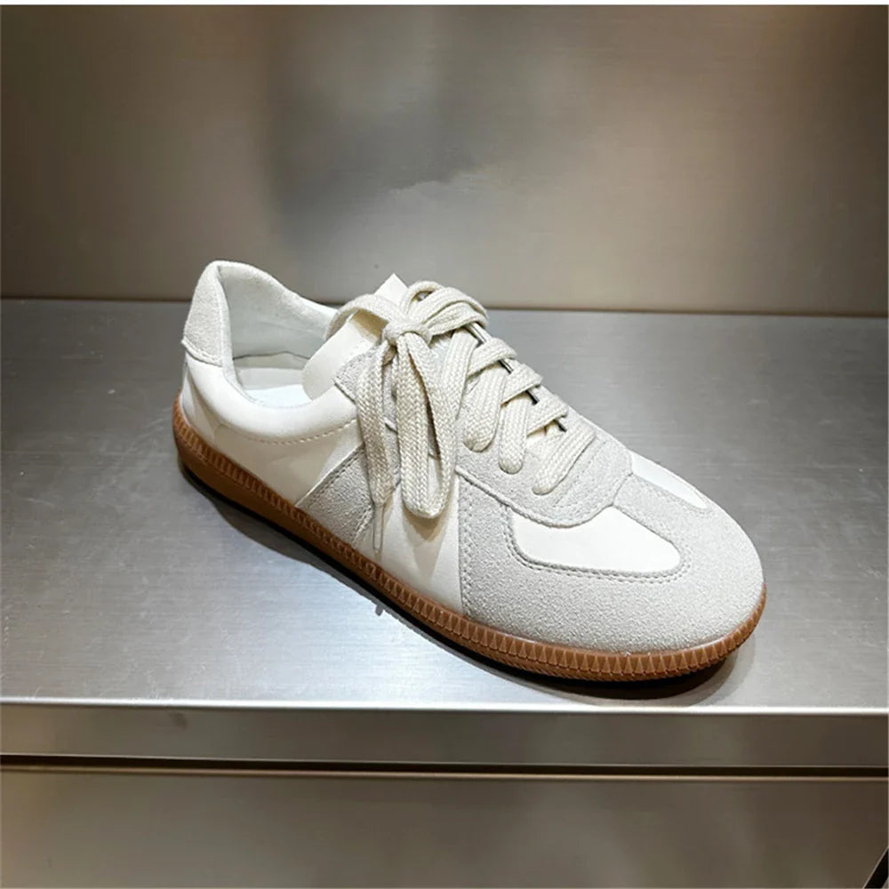Genuine Leather Sneakers Cross-tied Comfort Casual Flats Shoes Woman High Quality Sport Shoes Sneakers