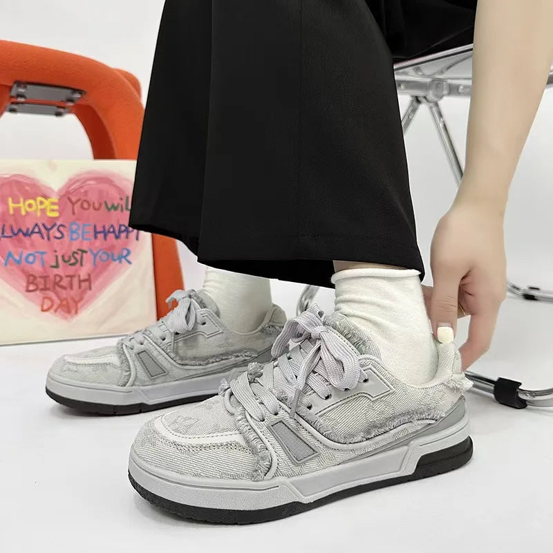 Casual Sneakers Popular Niche Vintage Skateboard All Match Shoes Couple Style Pink Sneakers