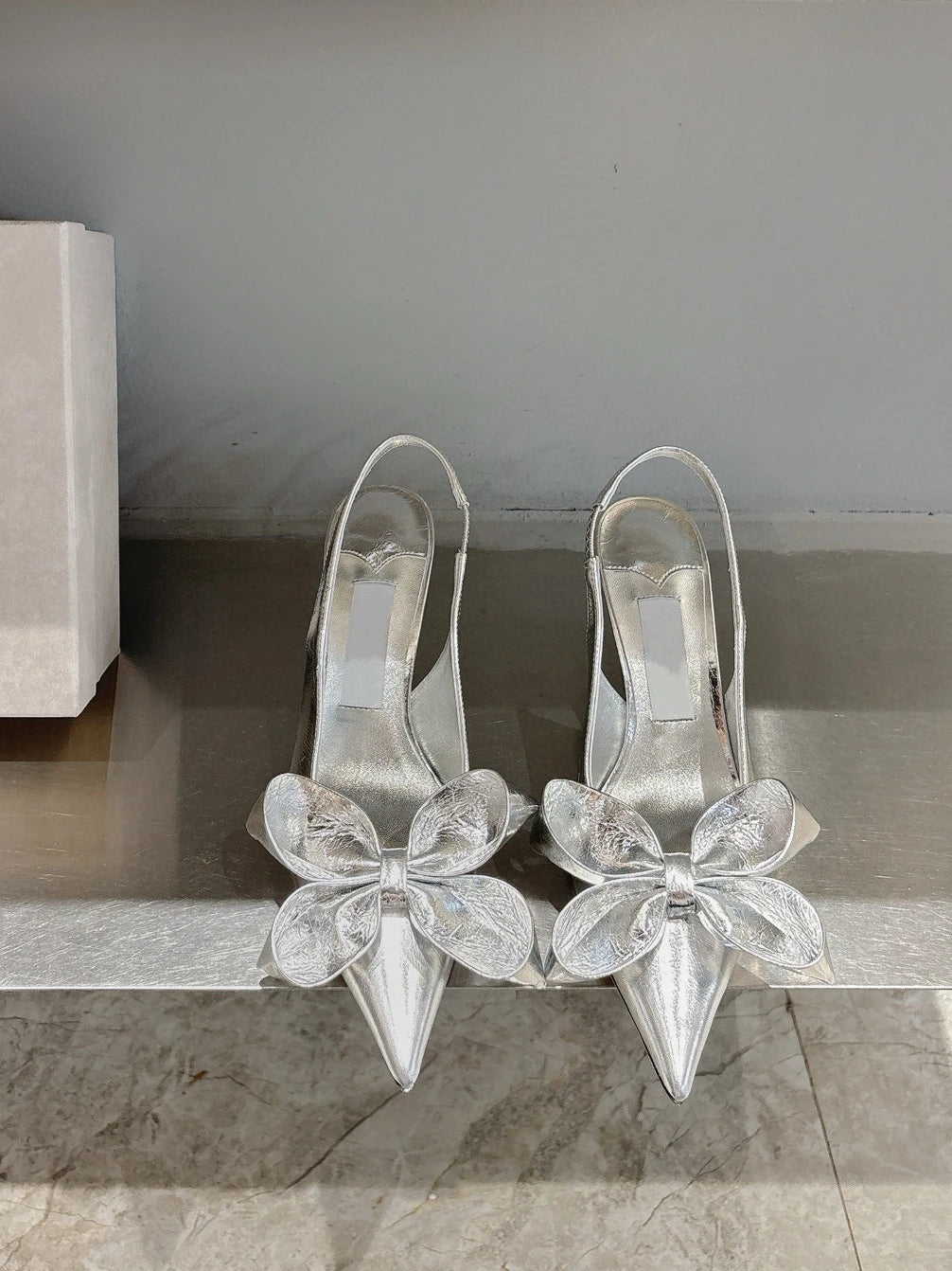 High Heel Bow Pointed Toe Stiletto Sandals Shoes