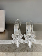High Heel Bow Pointed Toe Stiletto Sandals Shoes