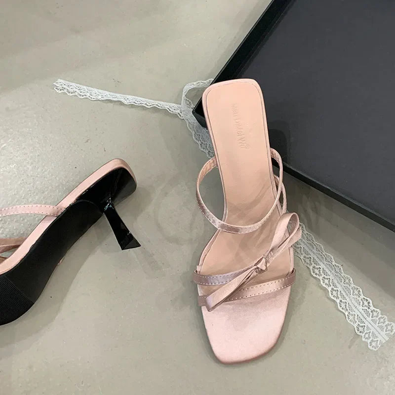 Slip Thin Heels Shoes In Butterfly-Knot High Heels Pumps Shoes