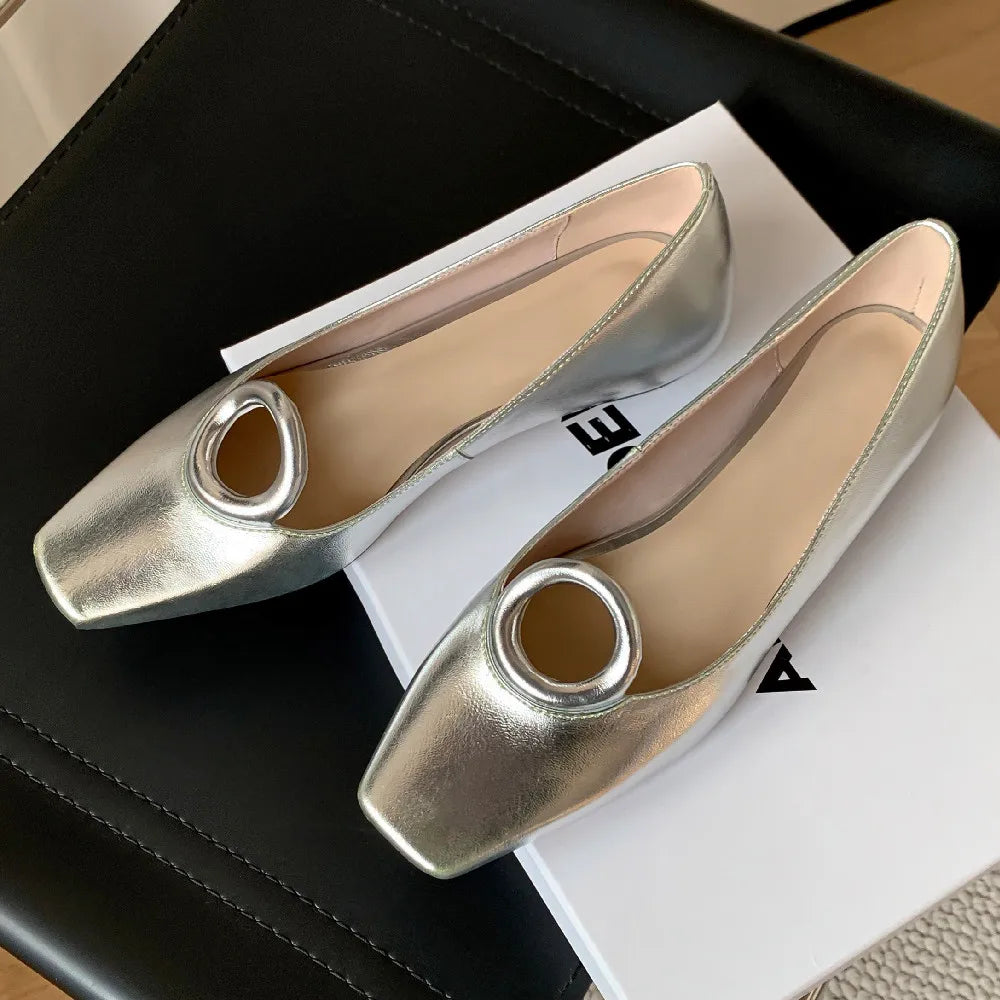 genuine leather square toe slip-on ballet flats leisure soft comfortable high quality espadrilles daily shoes