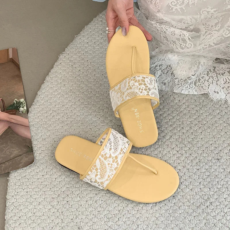 Beach Slides Round Toe Flats Slippers Shoes Flip flops Flats Sandals Shoes