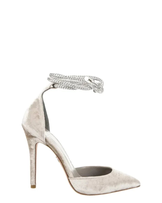 Velvet Sandals Pointed Toe Ankle Rope Ties Stiletto Heels Lace Up Causal Holiday Party