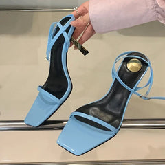 Thin Heels Sandals Open Toe Ankle Strap High Heels Simple Elegant Party Shoes
