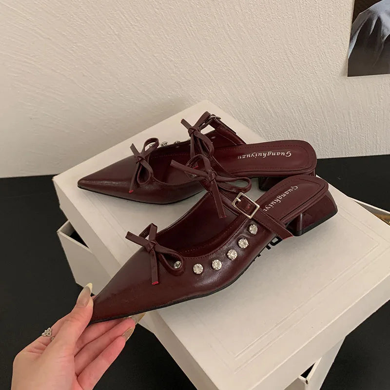 Butterfly-Knot Footwear Flats With Shoes